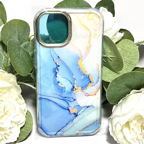For Iphone 13 Blue Marble High Quality Case with Screen Protector - Picture 1 of 3